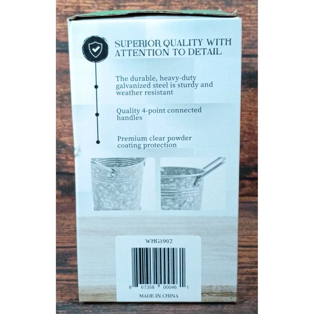 Walford Home Farmhouse Flower Pots Set of 3 Galvanized Steel Planters‎ WHG1902